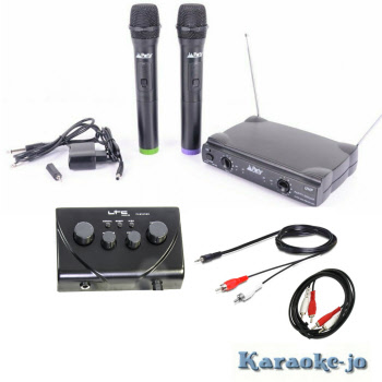 Toestemming Overleving Voorstellen Complete karaoke mixer set met 2 draadloze UHF microfoons