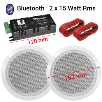 Ondenkbaar contant geld pijpleiding Bluetooth plafond luidspreker set wit 2x 16,5Cm 80Watt