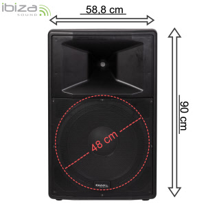 IBIZA SOUND RX18A-BT ALTAVOZ AUTOAMPLIFICADO 18 1000W  USB/SD/BLUETOOTH/FM/2xMICRO VHF